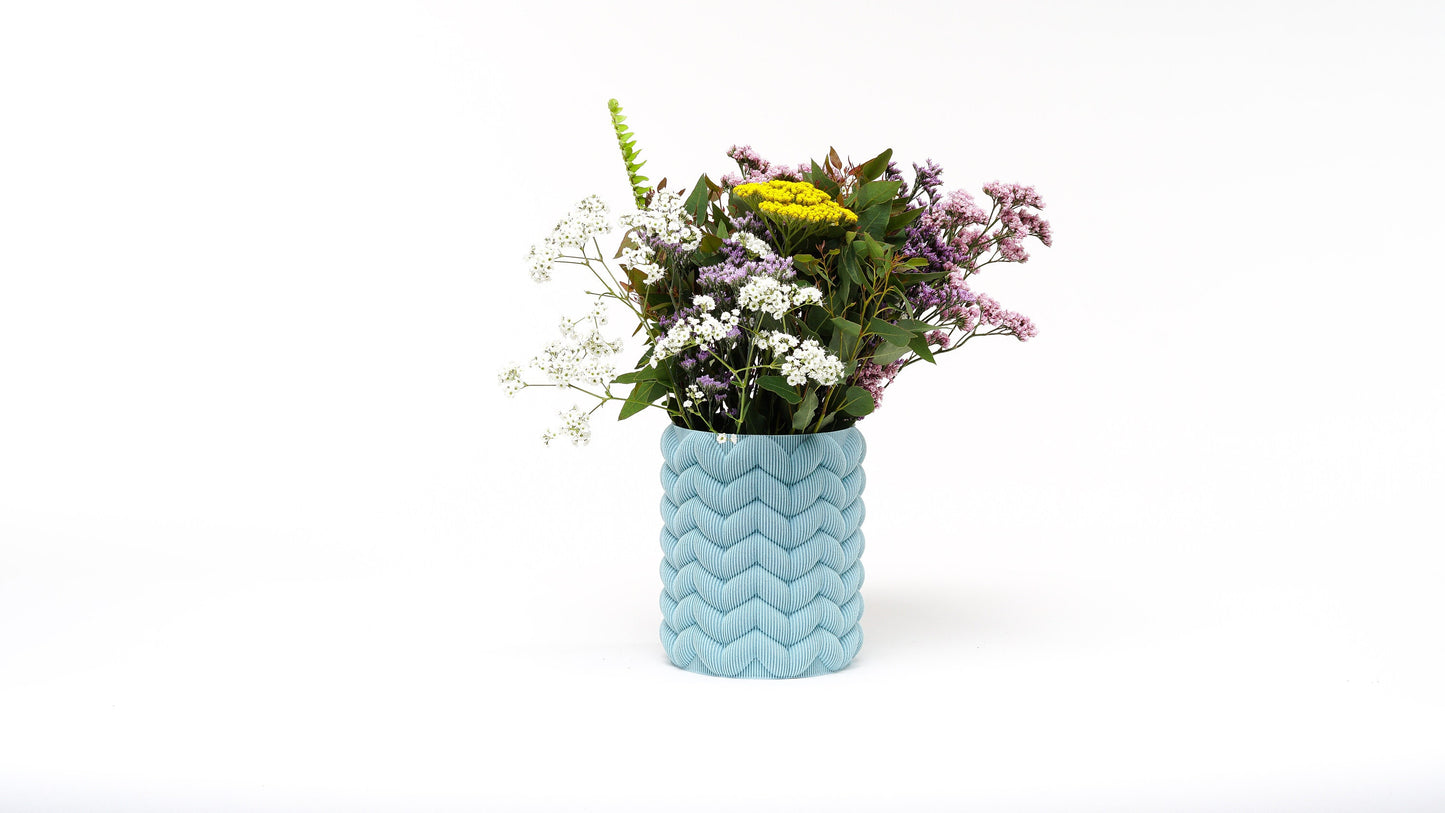 Knitted Textured Pattern Vase: XL Modern Home Decor