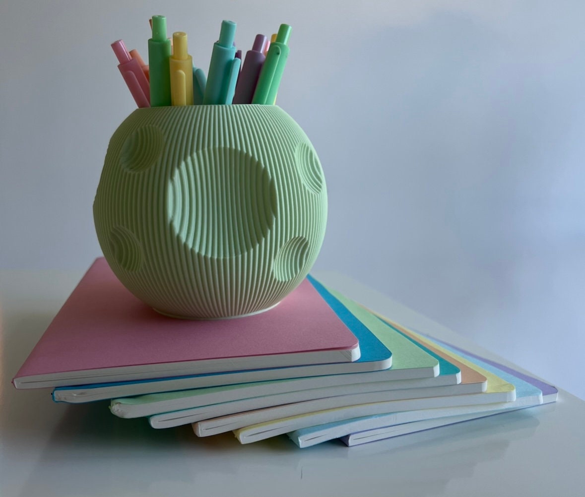 Moon Desk Organiser, Cosmic Desktop Storage, Celestial Office Decor, Lunar Holder, Space-inspired Organisation