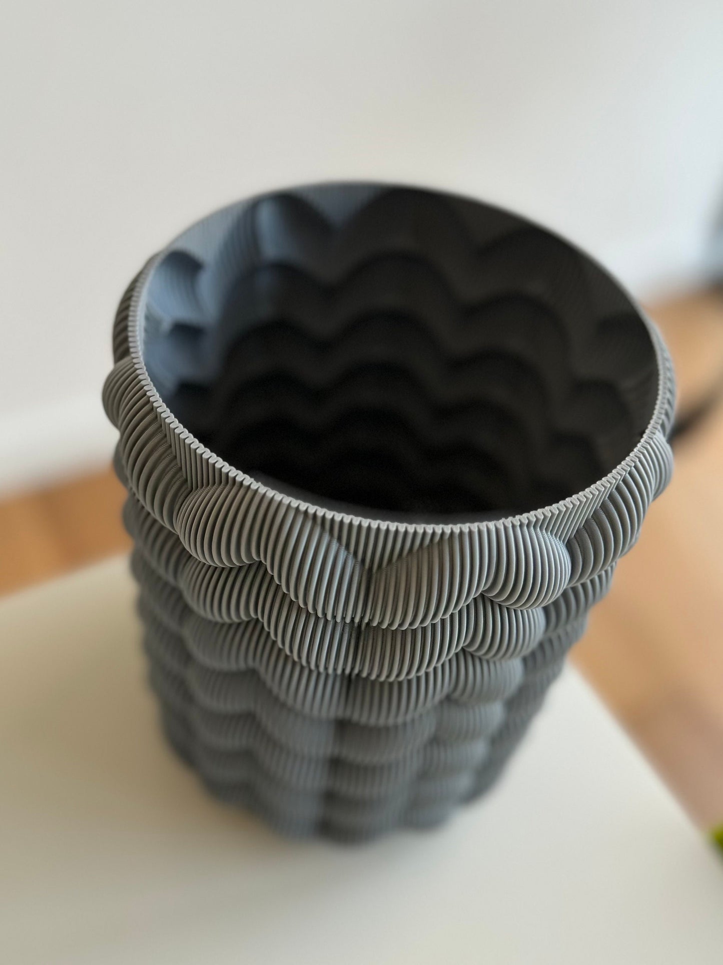 Knitted Textured Pattern Vase: XL Modern Home Decor