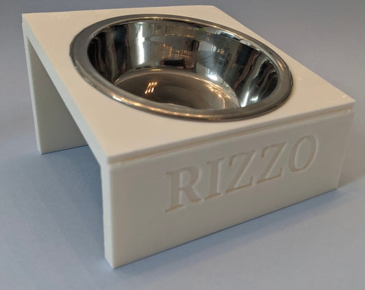 Personalised Pet Bowl Stand Modern Elevated Cat & Dog Feeding Station